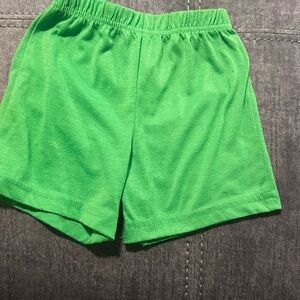 Vibrant Green Athletic Shorts with Elastic Waistband